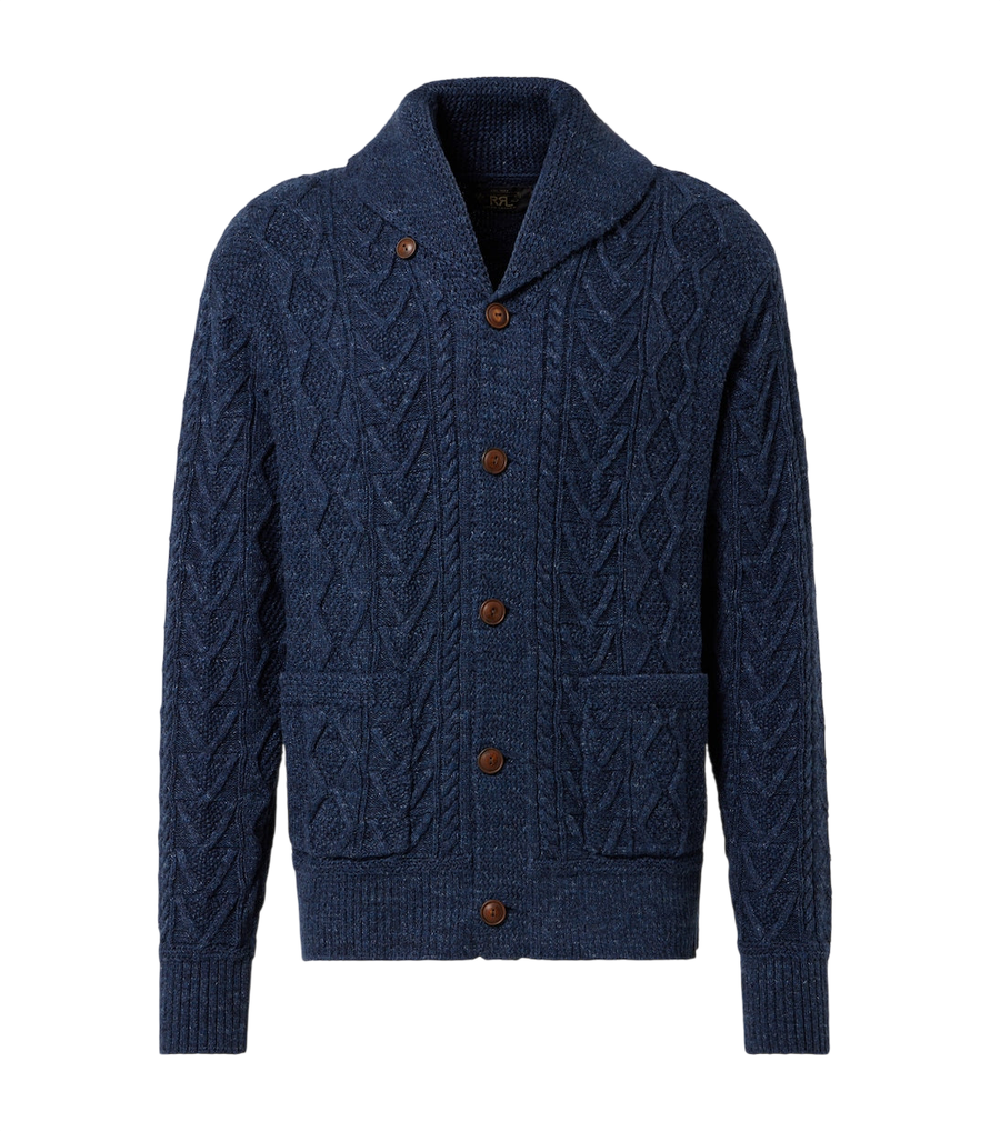 RRL Cable-knit cotton cardigan