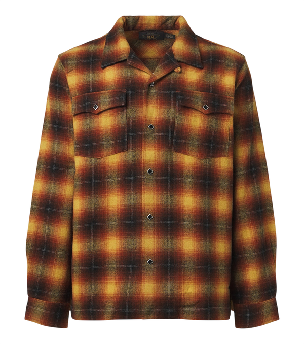 RRL Plaid wool-blend shirt