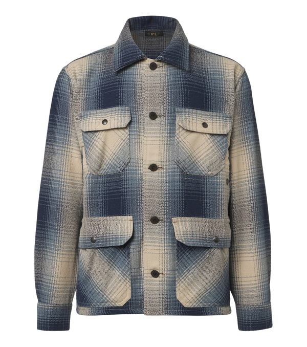 RRL Plaid wool twill shirt