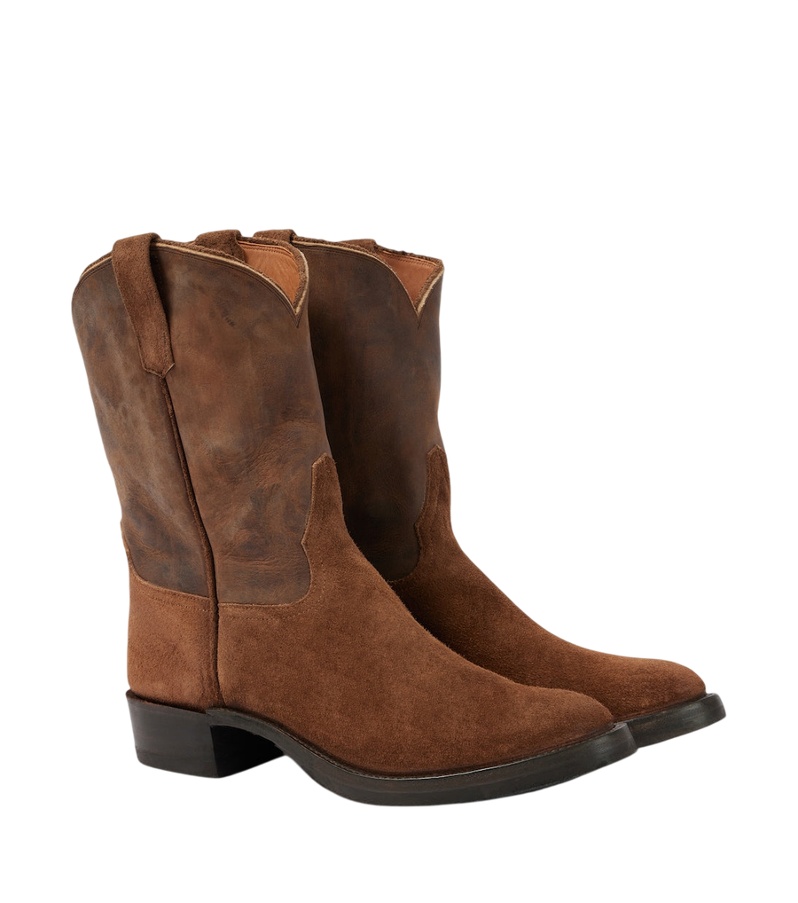 RRL Suede and leather cowboy boots