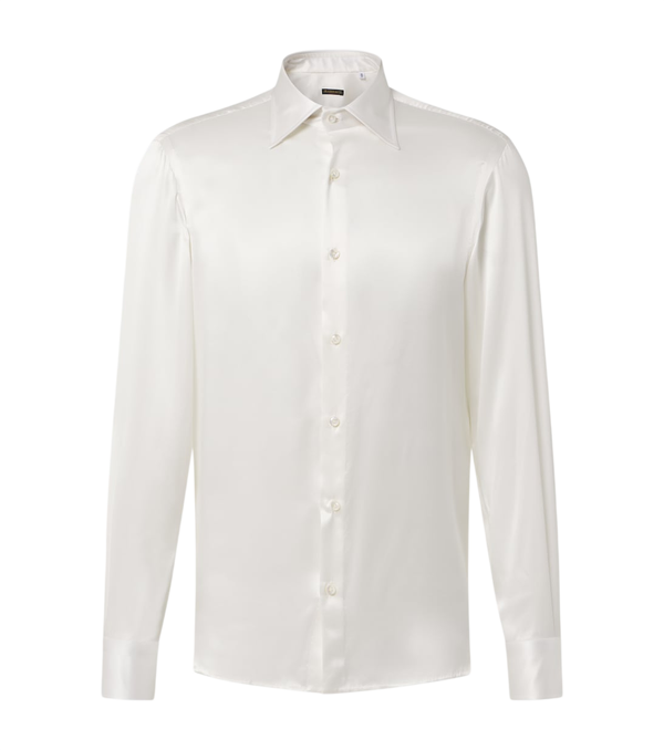 Rubinacci Silk satin tuxedo shirt