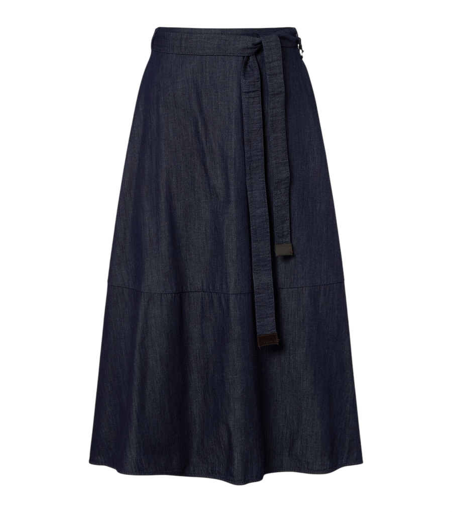 'S Max Mara Belted denim midi skirt