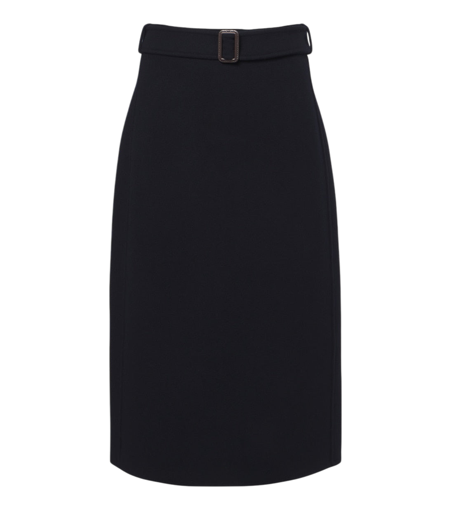 'S Max Mara Belted virgin wool midi skirt