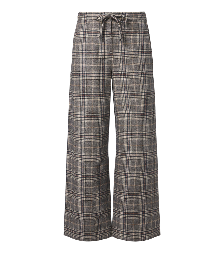 'S Max Mara Checked virgin wool wide-leg pants