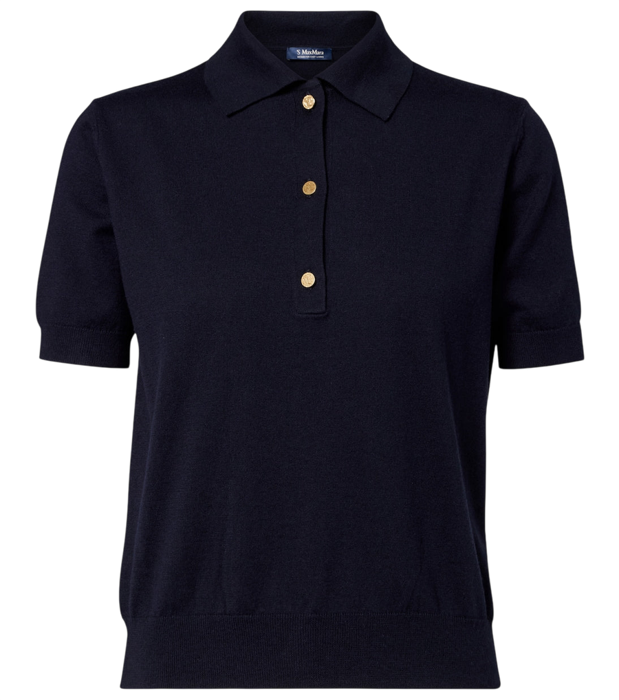 'S Max Mara Cotton, silk, and cashmere polo sweater