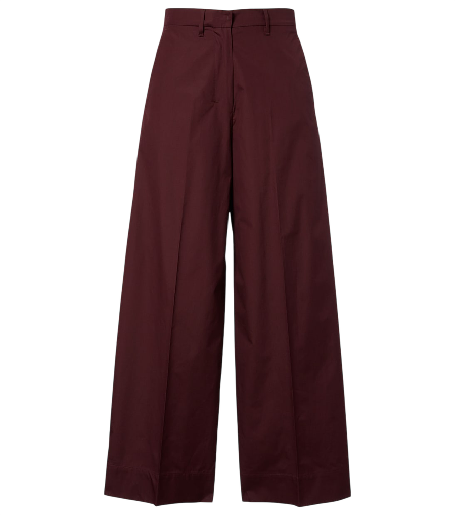 'S Max Mara Cropped cotton poplin wide-leg pants