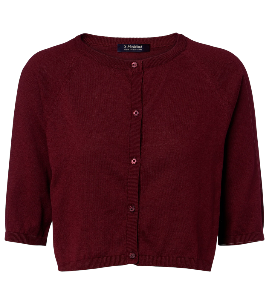 'S Max Mara Cropped cotton, silk, and cashmere cardigan