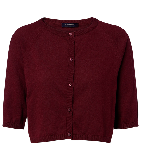 'S Max Mara Cropped cotton, silk, and cashmere cardigan