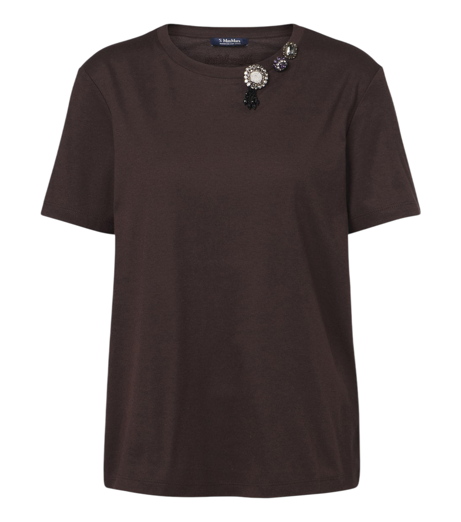 T-shirt en jersey de mélange de coton orné 'S Max Mara