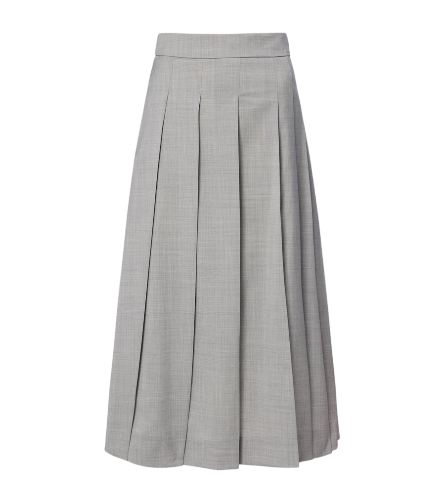 'S Max Mara Pleated virgin wool maxi skirt