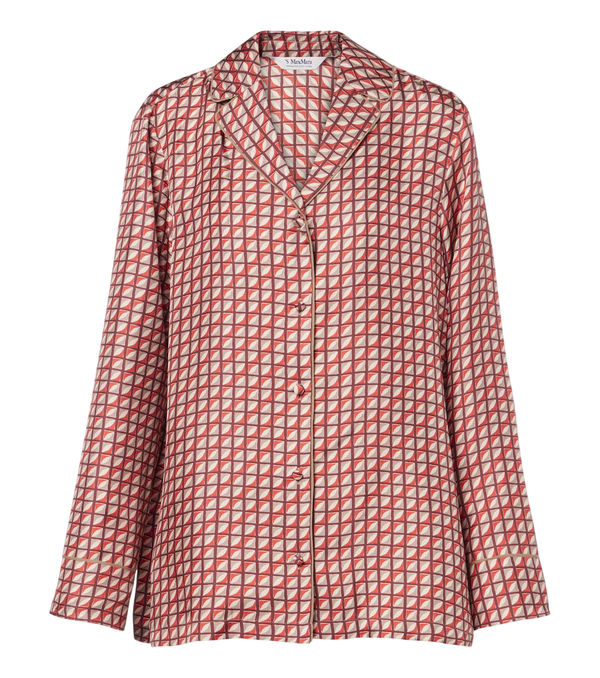 'S Max Mara Camicia da pigiama in twill di seta stampato