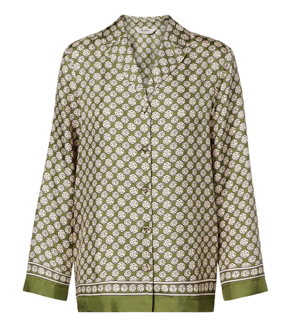 'S Max Mara Camisa de sarja de seda estampada