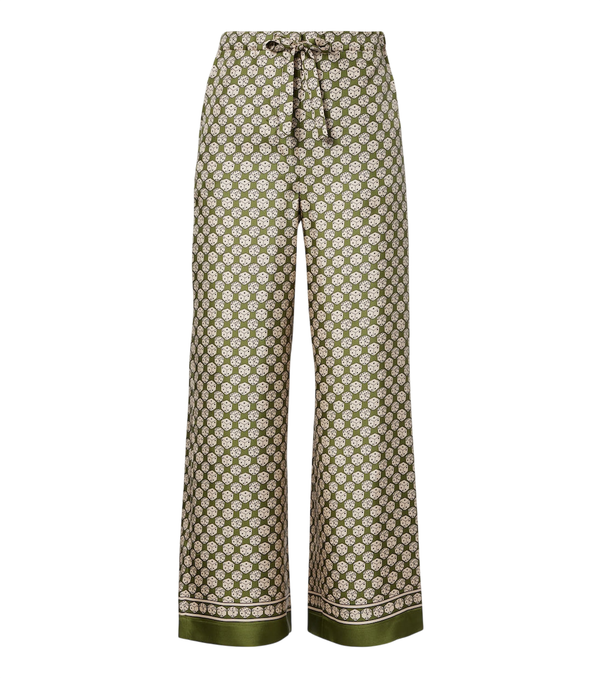 'S Max Mara Printed silk wide-leg pants