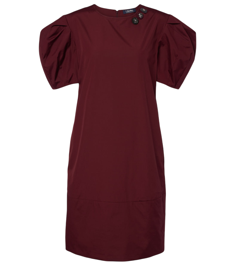 Minivestido de popelina de algodón con mangas abullonadas de 'S Max Mara