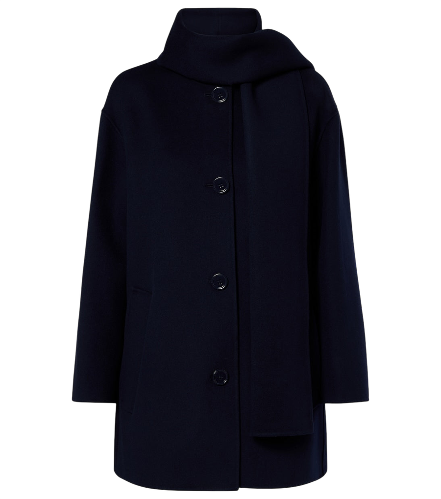 'S Max Mara Scarf-detail virgin wool coat