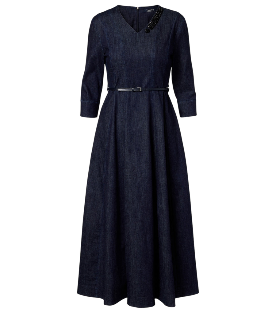 Robe midi en denim ceinturée et ornée 'S Max Mara Vela