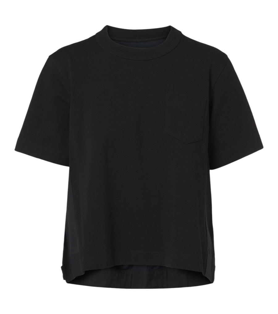Sacai Cotton jersey and denim T-shirt