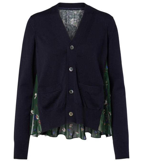 Sacai Floral cotton cardigan