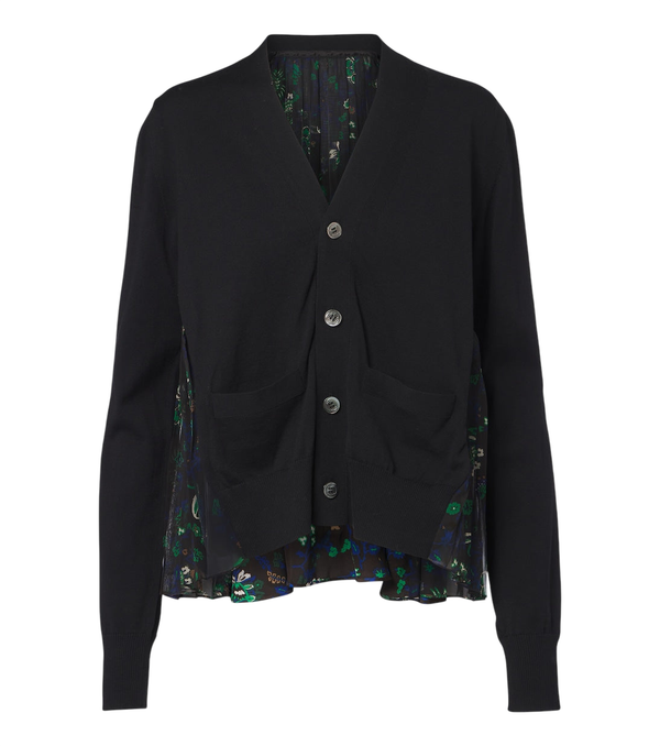 Sacai Floral cotton cardigan