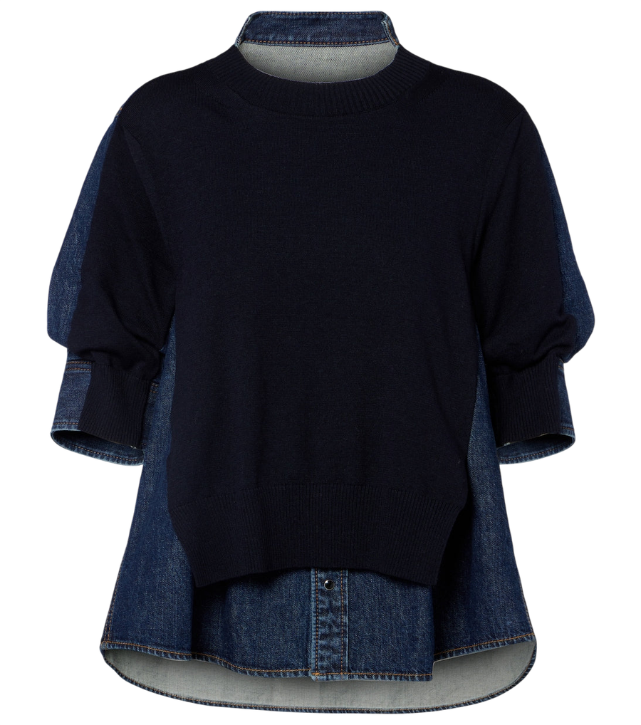 Sacai Layered denim shirt