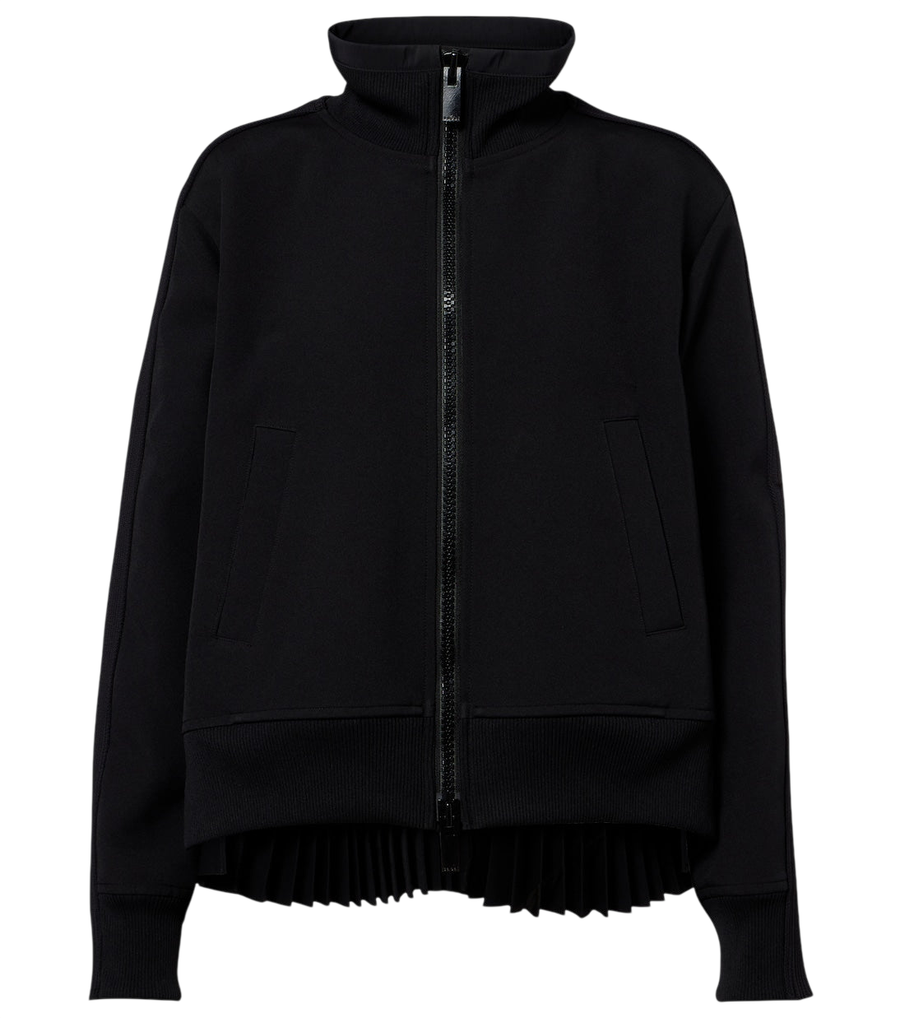 Sweat-shirt zippé à empiècements en sergé Sacai