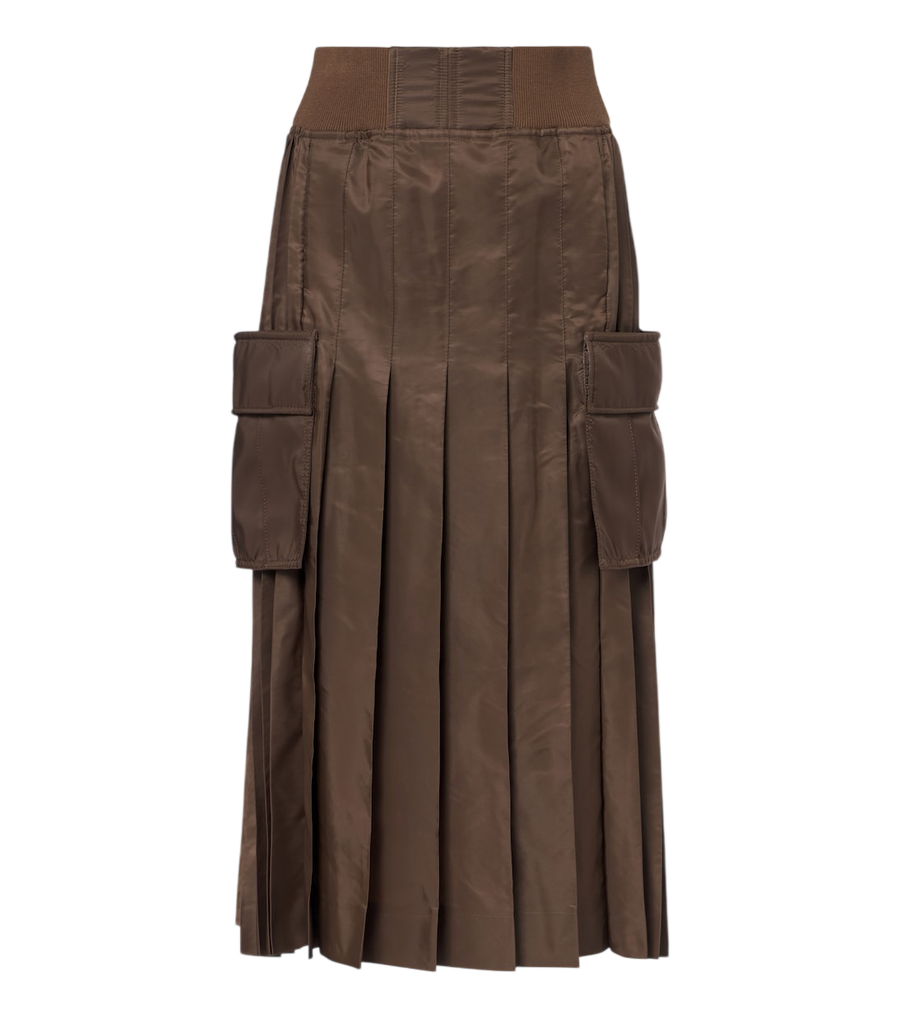 Falda midi plisada de sarga de Sacai