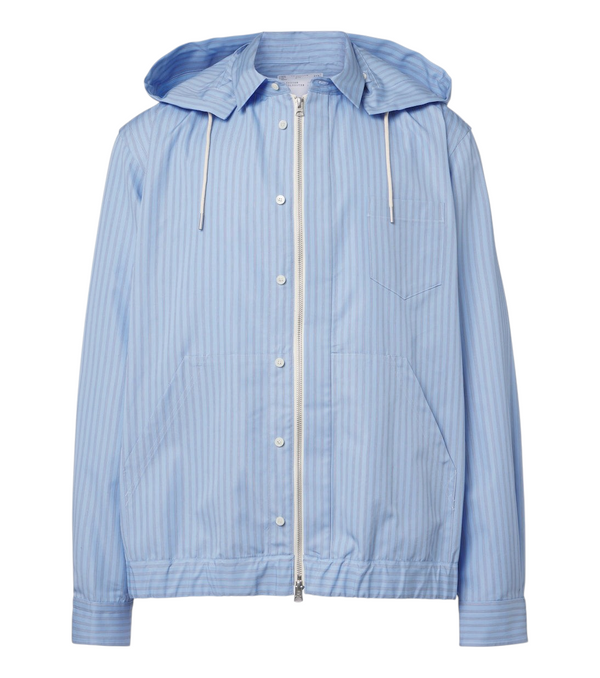 Sacai Striped cotton-blend poplin jacket