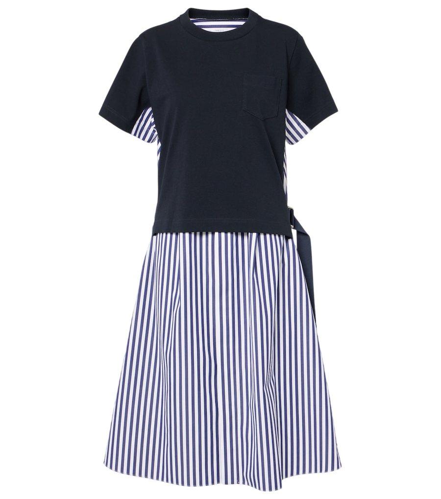 Sacai Striped cotton shirt dress