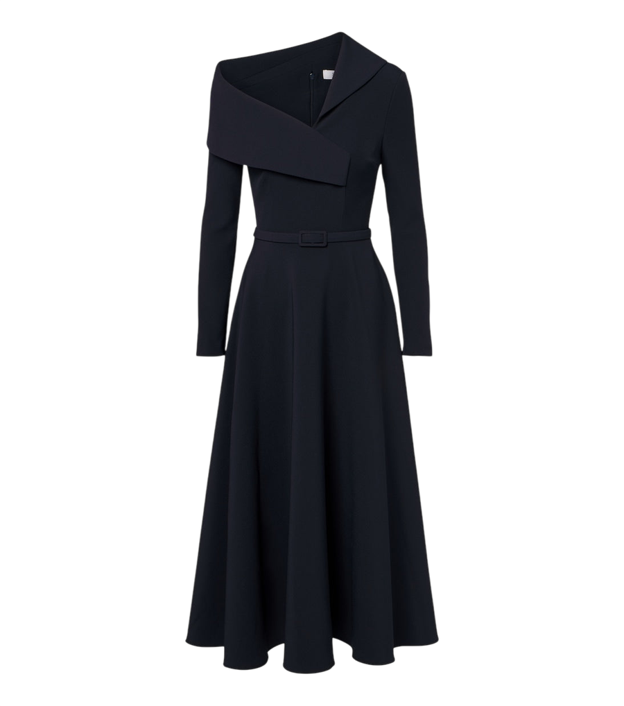 Robe de cocktail asymétrique en crêpe Safiyaa