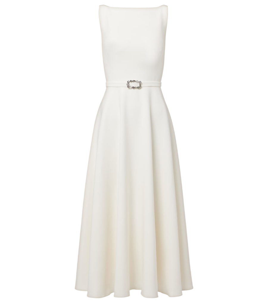 Safiyaa Belted A-line midi dress
