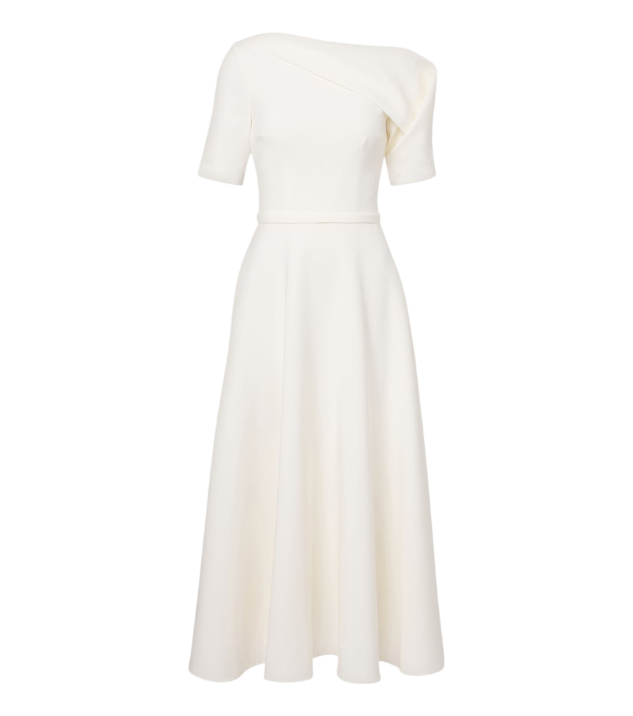 Robe midi en crêpe ceinturée Melinda de Safiyaa Bridal