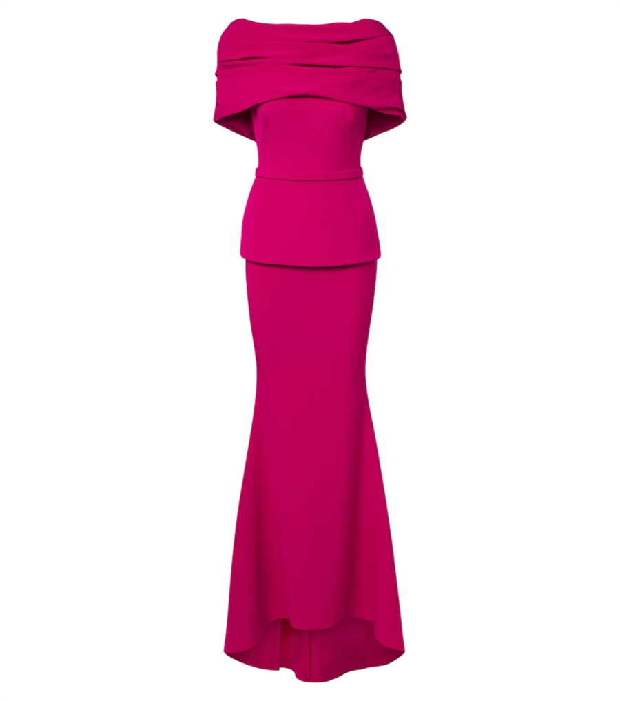 Safiyaa Loura off-shoulder crêpe gown