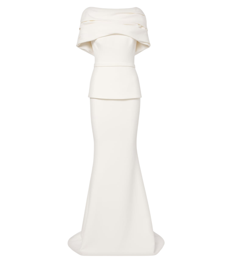 Safiyaa Loura peplum crêpe gown