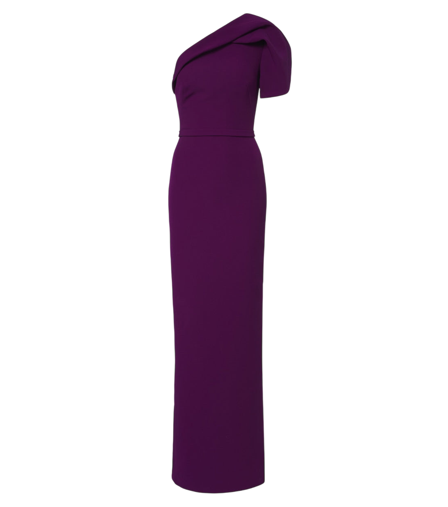 Safiyaa Millie belted crêpe gown