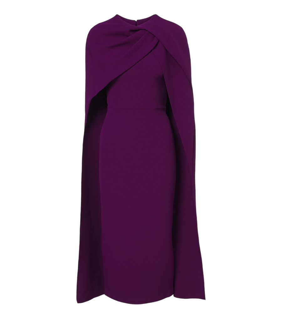 Robe midi en crêpe à cape Safiyaa Oria