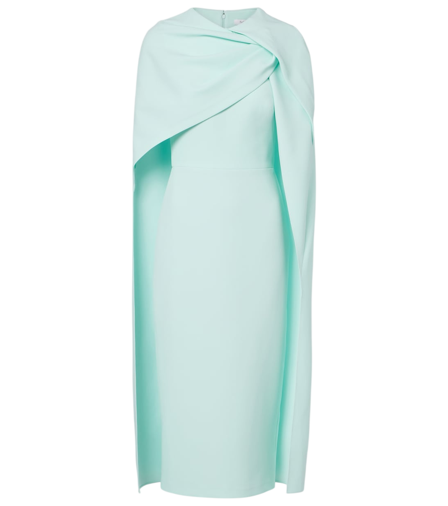 Safiyaa Oria caped crêpe midi dress