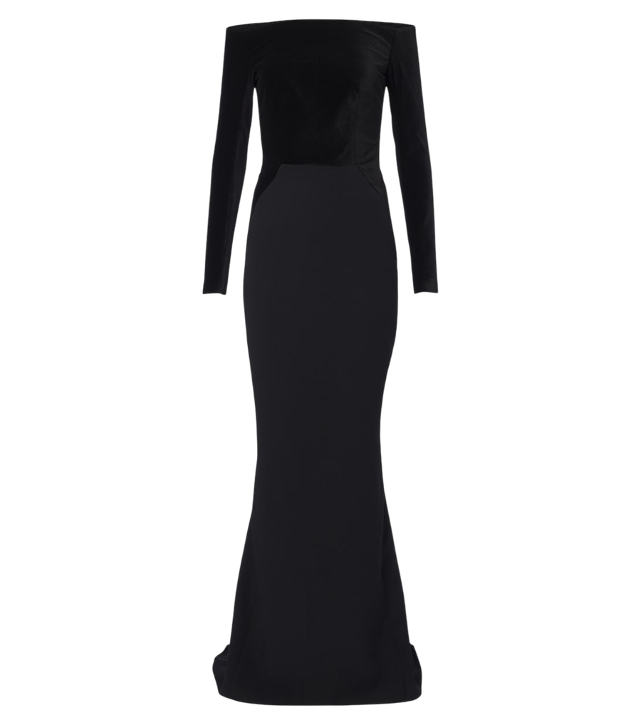 Robe longue Safiyaa Pazienza en crêpe et velours