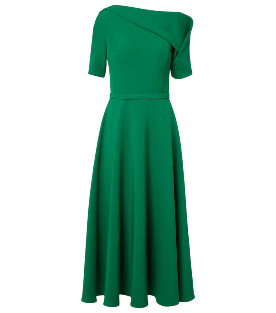 Vestido de cóctel Safiyaa Stephanie de crepé drapeado
