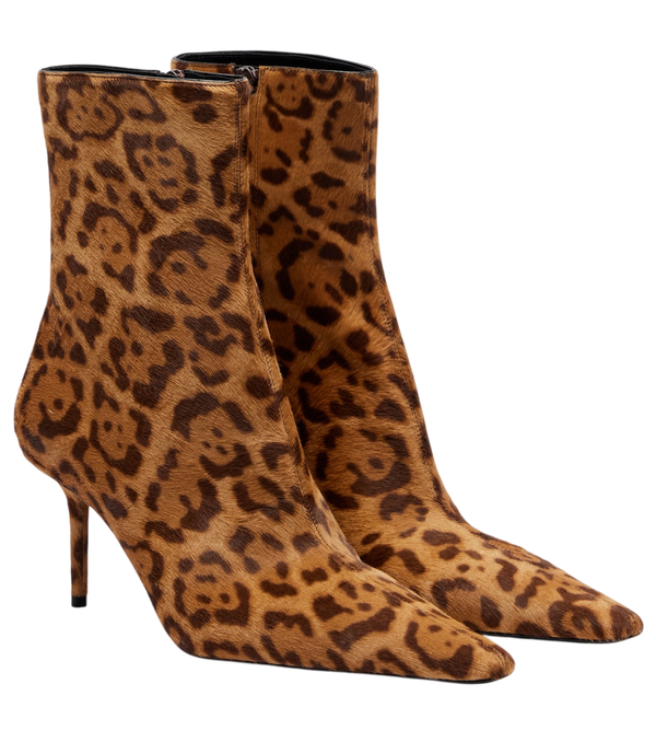 Saint Laurent Ashley 75 calf hair ankle boots