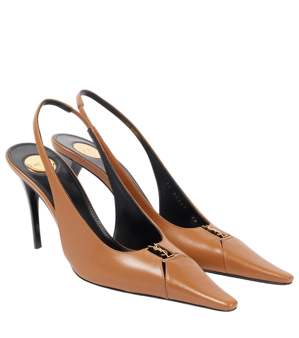 Zapatos destalonados Saint Laurent Babylone Breteuil 90 en piel