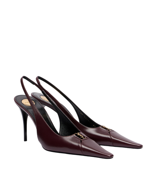 Escarpins slingback Saint Laurent Babylone Breteuil en cuir