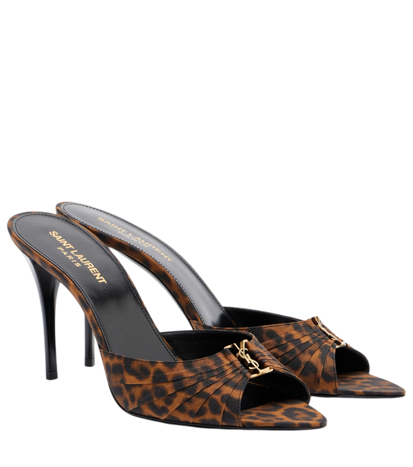 Saint Laurent Babylone Cassandre grosgrain mules