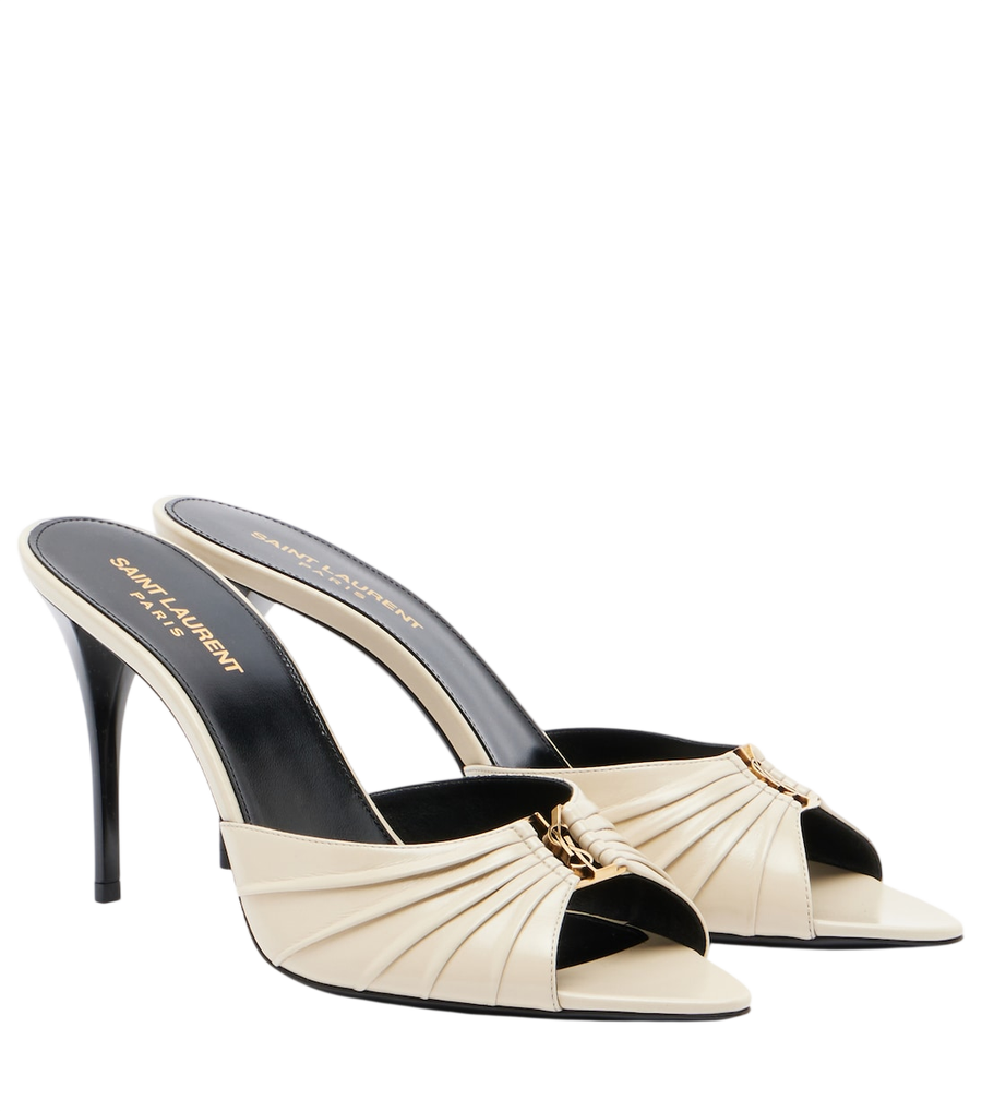Saint Laurent Babylone Cassandre leather mules