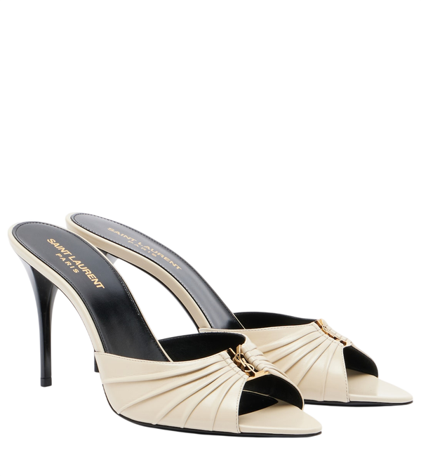 Saint Laurent Babylone Cassandre leather mules