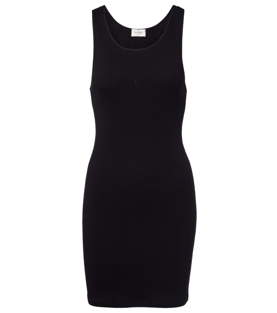 Minivestido de punto de algodón Cassandre de Saint Laurent