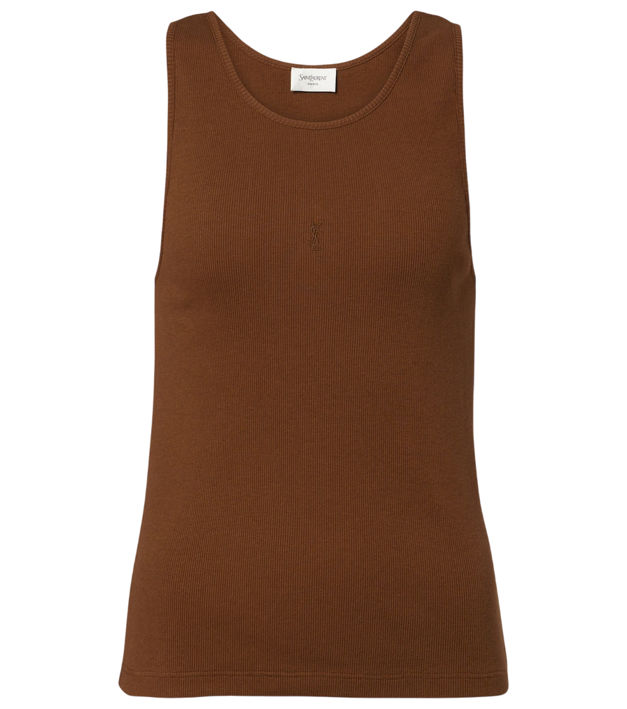 Saint Laurent Cassandre cotton jersey tank top