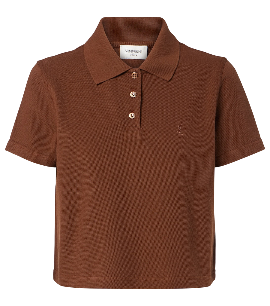 Polo Saint Laurent Cassandre en piqué de coton
