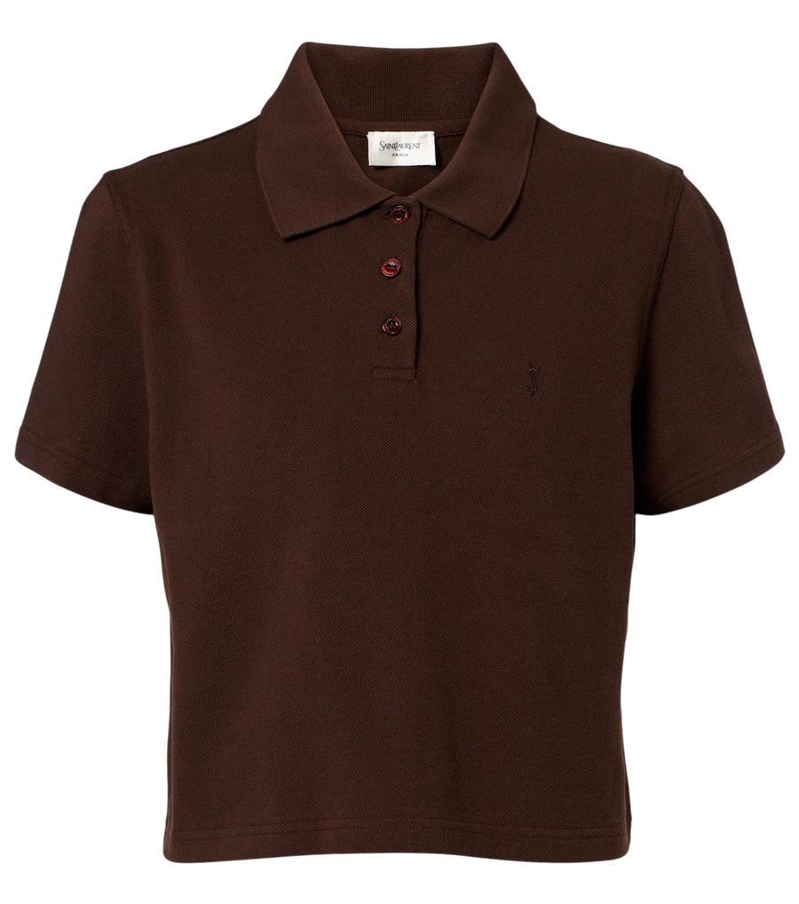 Saint Laurent Cassandre cotton piqué polo shirt