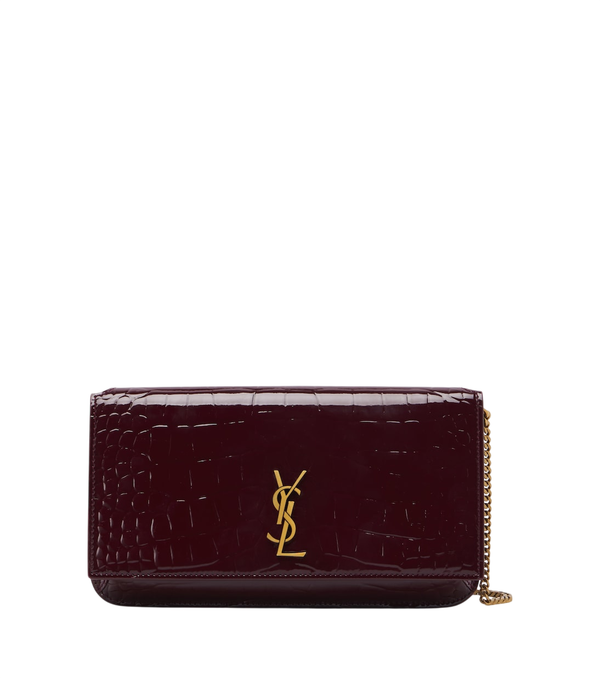 Saint Laurent Custodia per telefono Cassandre in pelle effetto coccodrillo
