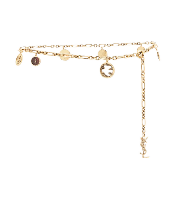 Saint Laurent Cassandre Embellished Chain Belt